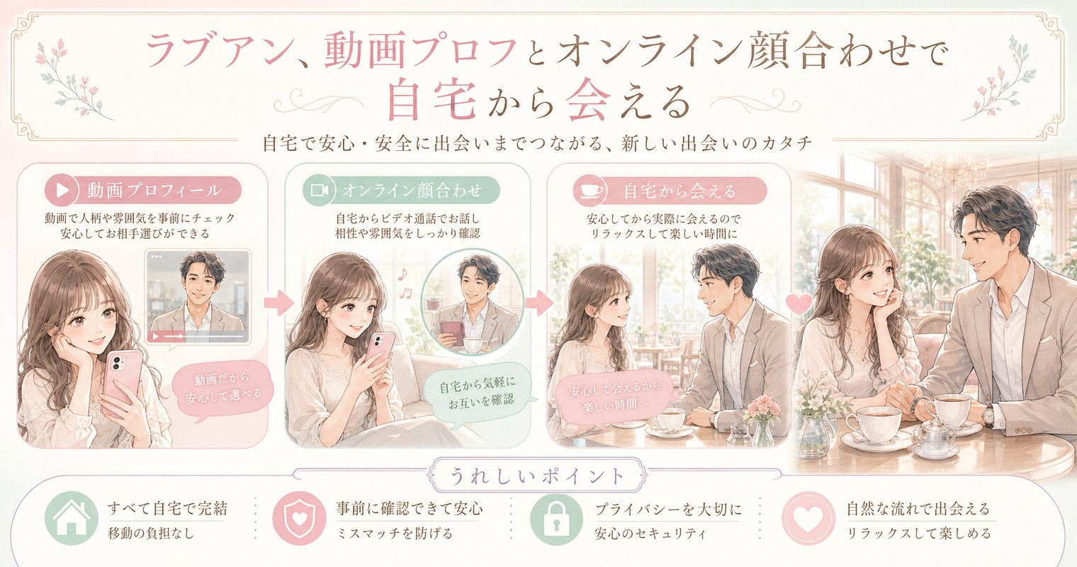 第5位:ラブアン、動画プロフとオンライン顔合わせで自宅から会える