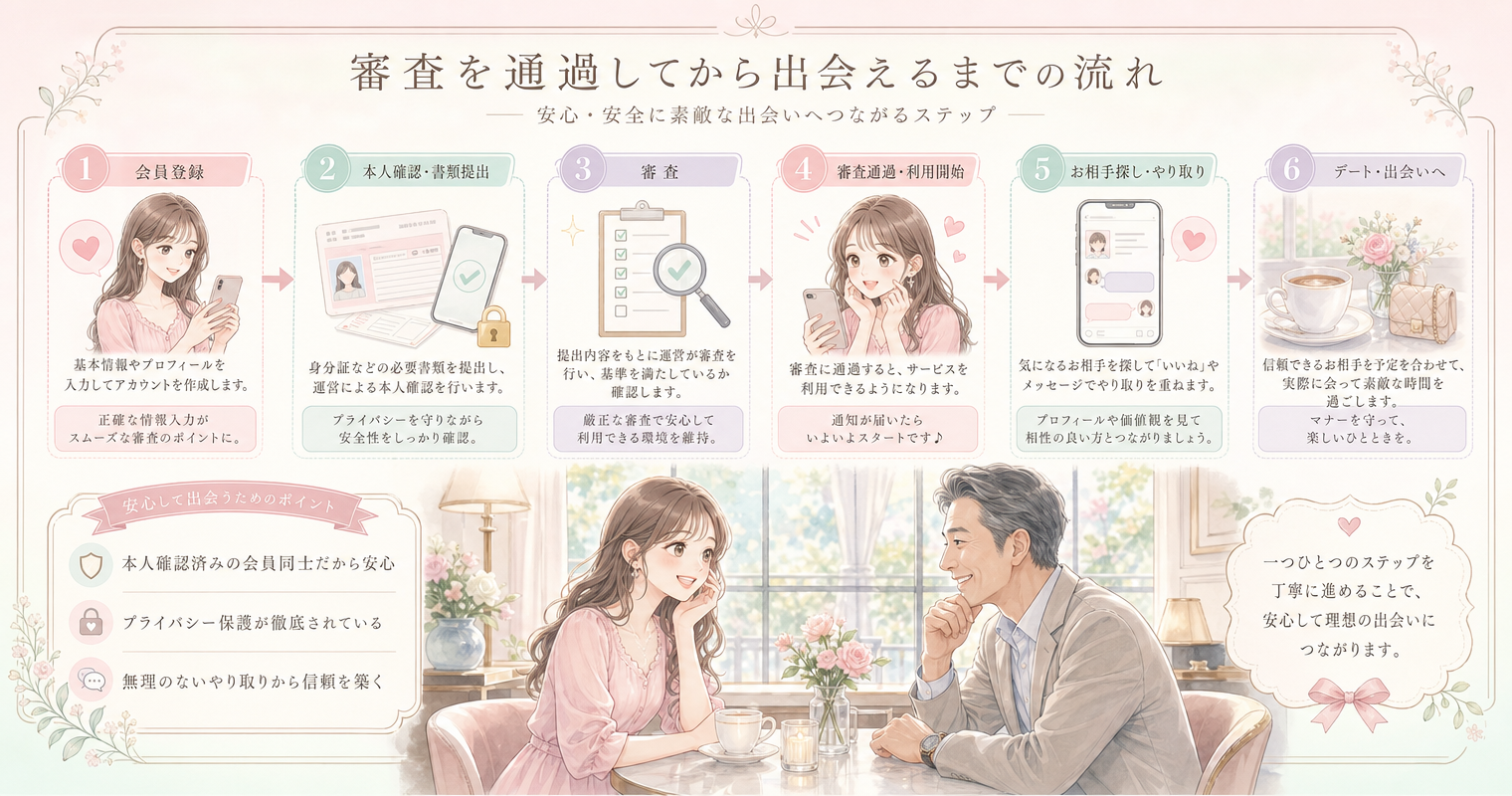 審査を通過してから出会えるまでの流れ