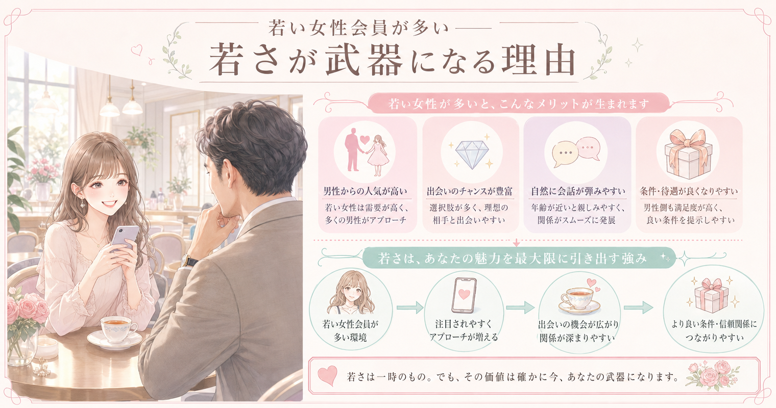 若い女性会員が多く、若さがそのまま強みになる
