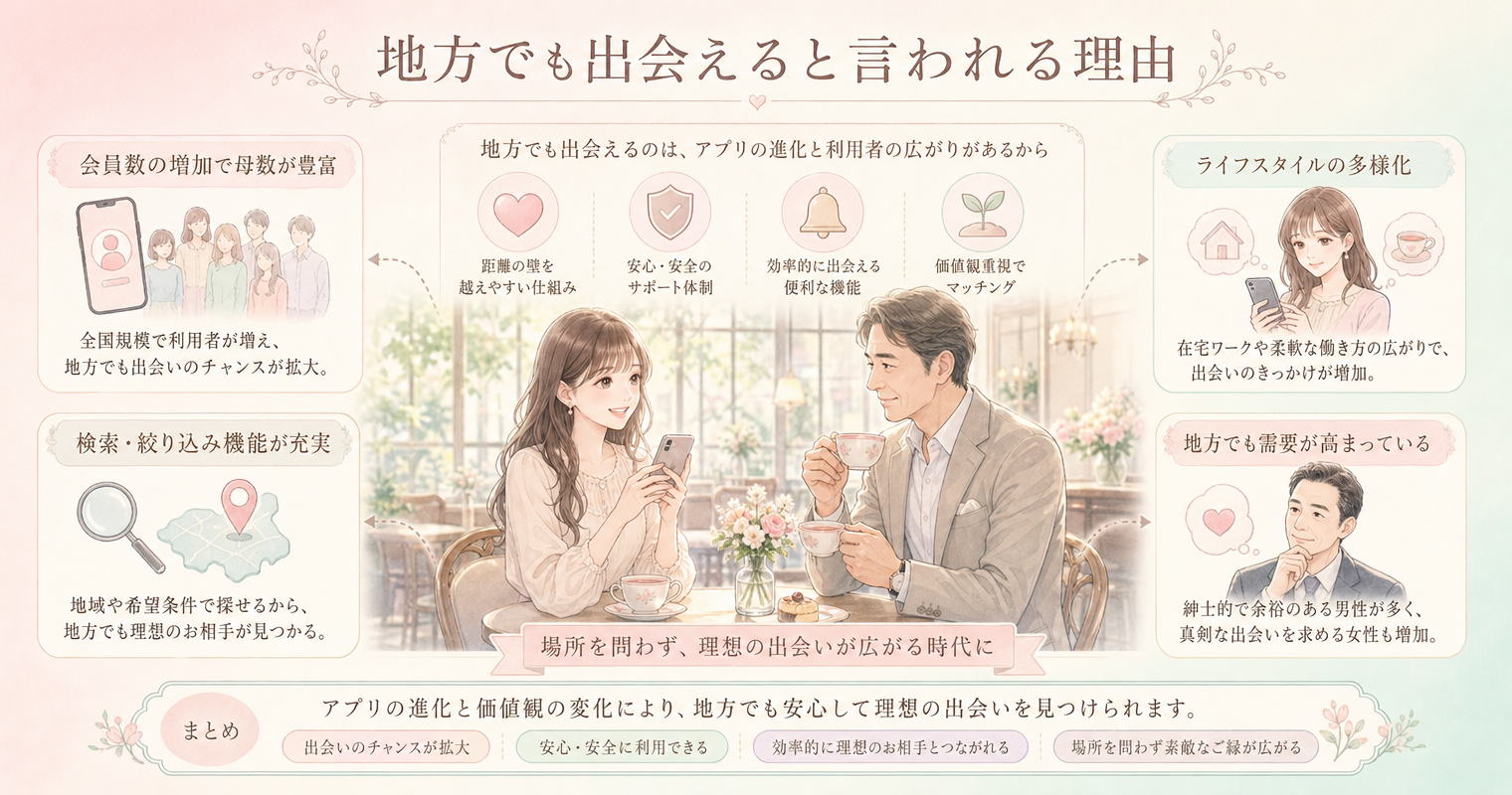 地方でも出会えると言われる理由